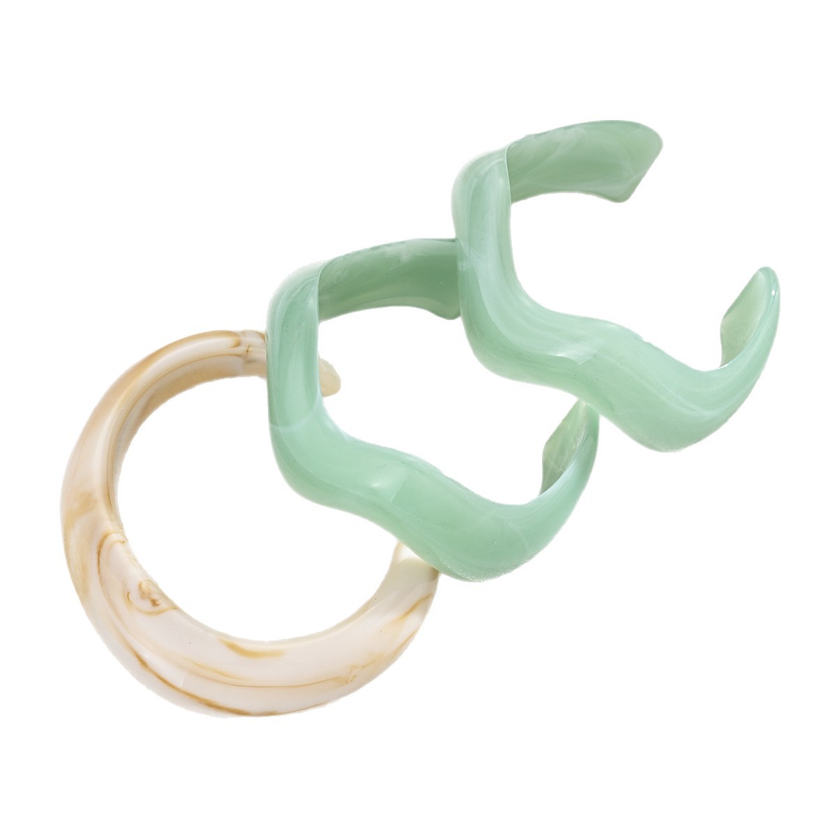 3pc Irregular Wave Bangle Set, Vintage Trendy Exquisite Bracelets